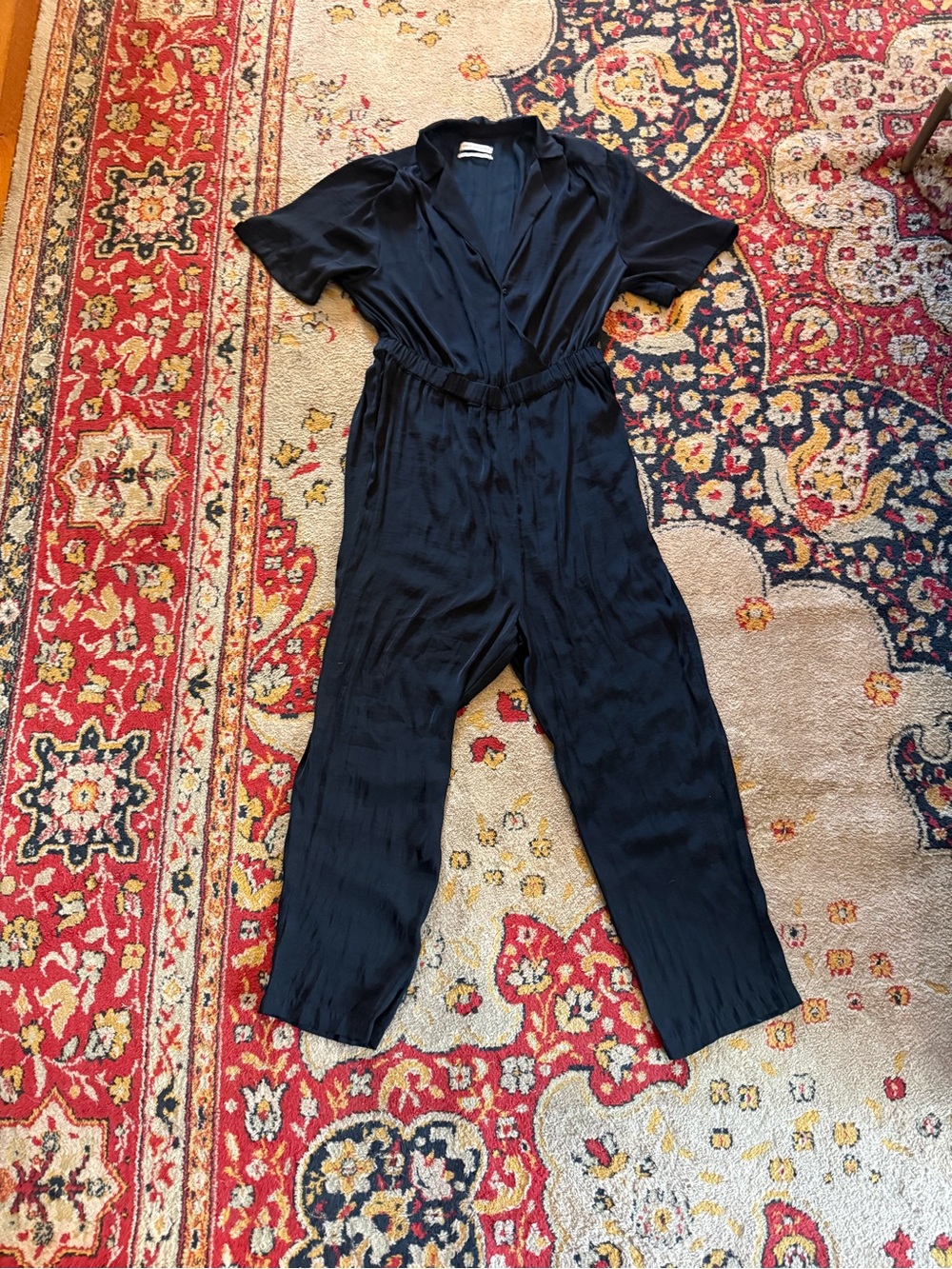 Urban Outfitters Black Short-Sleeve Jumpsuit